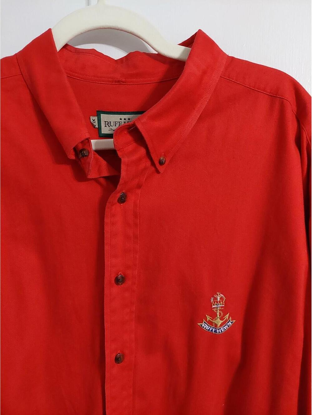 Ruff Hewn Red 100% Cotton Button-Up Shirt XL